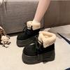 Fashion New Women Winter Warm Snow Boots 10CM High Platform Short Booties Designer Suede Leather Cotton Shoes Woman Ankle Botas Mujer