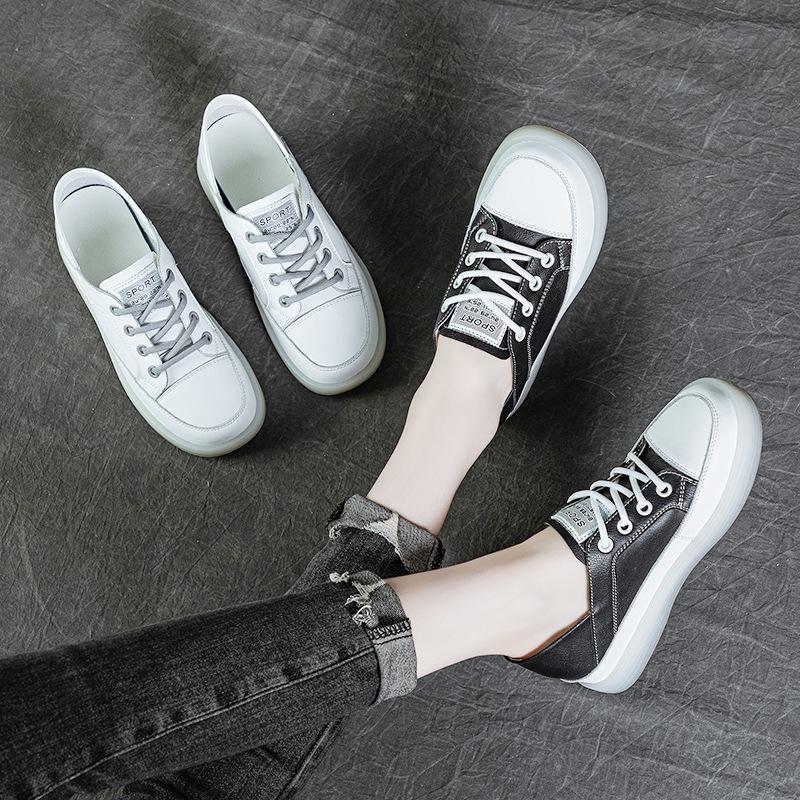 New Height-increasing Single Shoes for Women Round-toed Soft-soled Low-top Shoes Versatile Sneakers