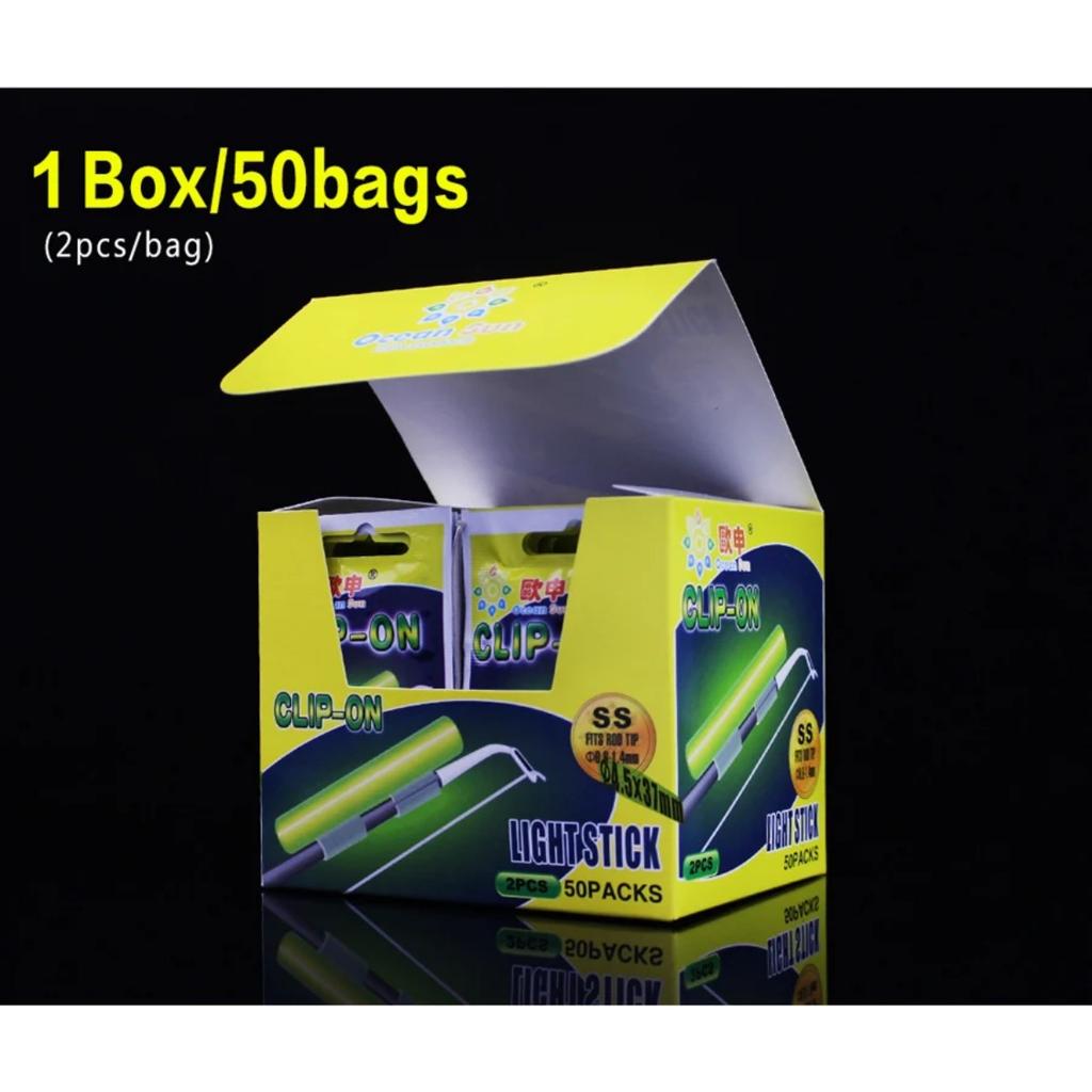 100pcs 50Bags Clip-On Fishing Rod Glow Stick Night Fishing Lights Float Stopper Fireflies Luminous Float Bobber Dark Glow Sticks 260319