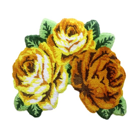 Pliušinis grindų kilimėlis Greitai džiūstantis Neslystantis pagrindas Rožės žiedo formos Kilimas Lengvai valomas Dekoratyvinis svetainės vonios kilimėlis