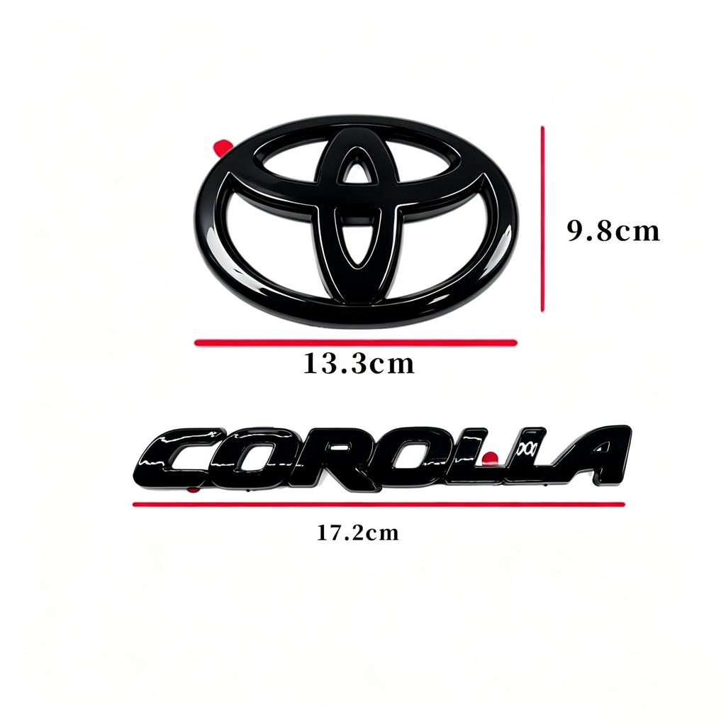 Emblème ABS avec logo de voiture en noir brillant pour Toyota COROLLA 2019-2025 SEDAN XSE SE LE, Accessoire pour voiture PT948-0
