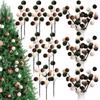 6 Balls Artificial Balls Bouquet Flocking Xmas Tree Ball Ornaments  Home Decoration