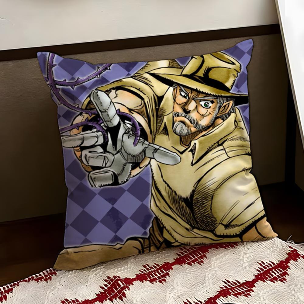 JJoJos BBizarre Adventure Cushion Cover Reversible Soft Durable Pillow Cover Home  Car MultiScene Use for Daily Comfort