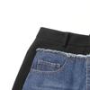 Retro Hong Kong Style Low-Waist Straight Denim Skirt with Front Slit and Contrast Splicing - Women's 2025 Spring Collection