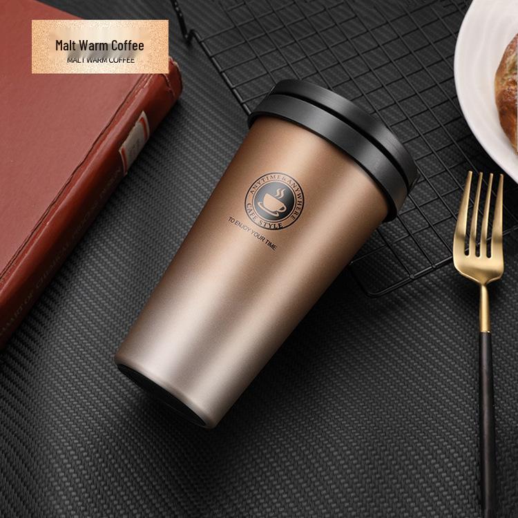 Kreativní izolovaný cestovní hrnek z nerezové oceli s uchem