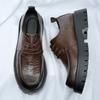 Large Size Men's Shoes Spring and Summer New Trend Thick-soled Breathable Hollow Casual Shoes Business Men's Big Head Leather Shoes Genuine Leather