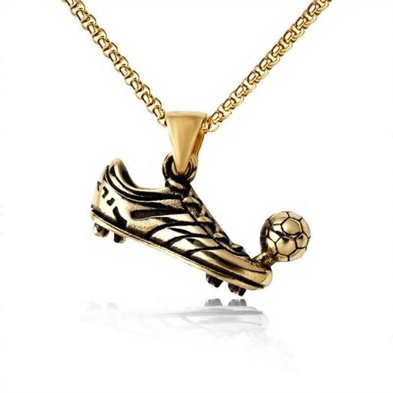 

Sport Shoe Football Pendant Necklace Hip Hop Gold Plated Sneaker Necklaces For Men Jewelry Gifts золотой