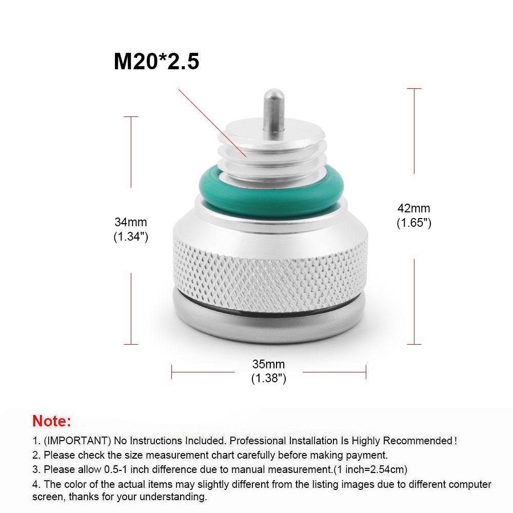 Motorcycle Fuel Tank Cap with Oil Temp Gauge (0-200℃), M20x1.5/M20x2.5, Black/Silver.