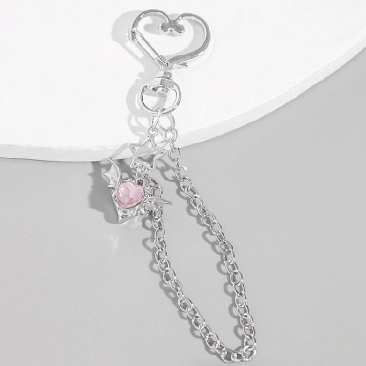 Stylish Keychain Multifunctional Metal Key Rings Devil Heart/Moon Star/Bowknot Keyring Pendant for Daily Use and Parties