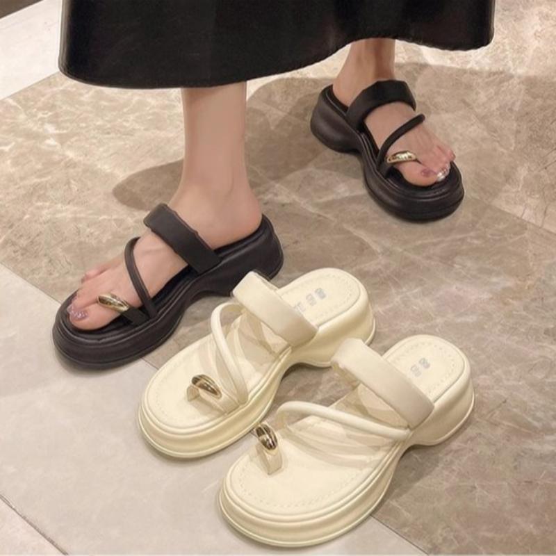 Moda Mulheres Moda sandálias 2024 Verão Novo Chinelos Confortáveis Respiráveis Praia Sandálias Menina Chinelos Franceses Sapatos de Plataforma Mujer