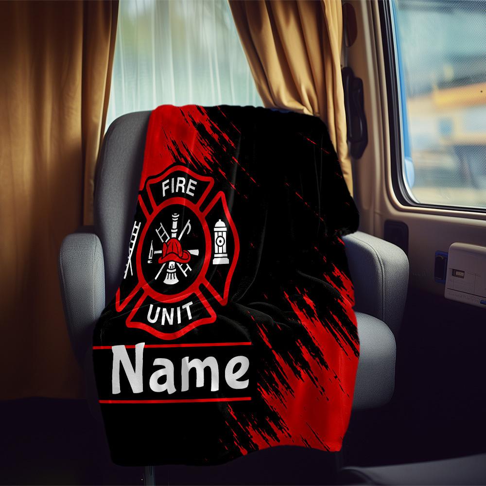 Fire Unit Rv Customize Your Name Blanket Comfortable Soft Lightweight Multiseason Blanket For Travel Camping Picnics Sofas Rvs Beds Living Rooms