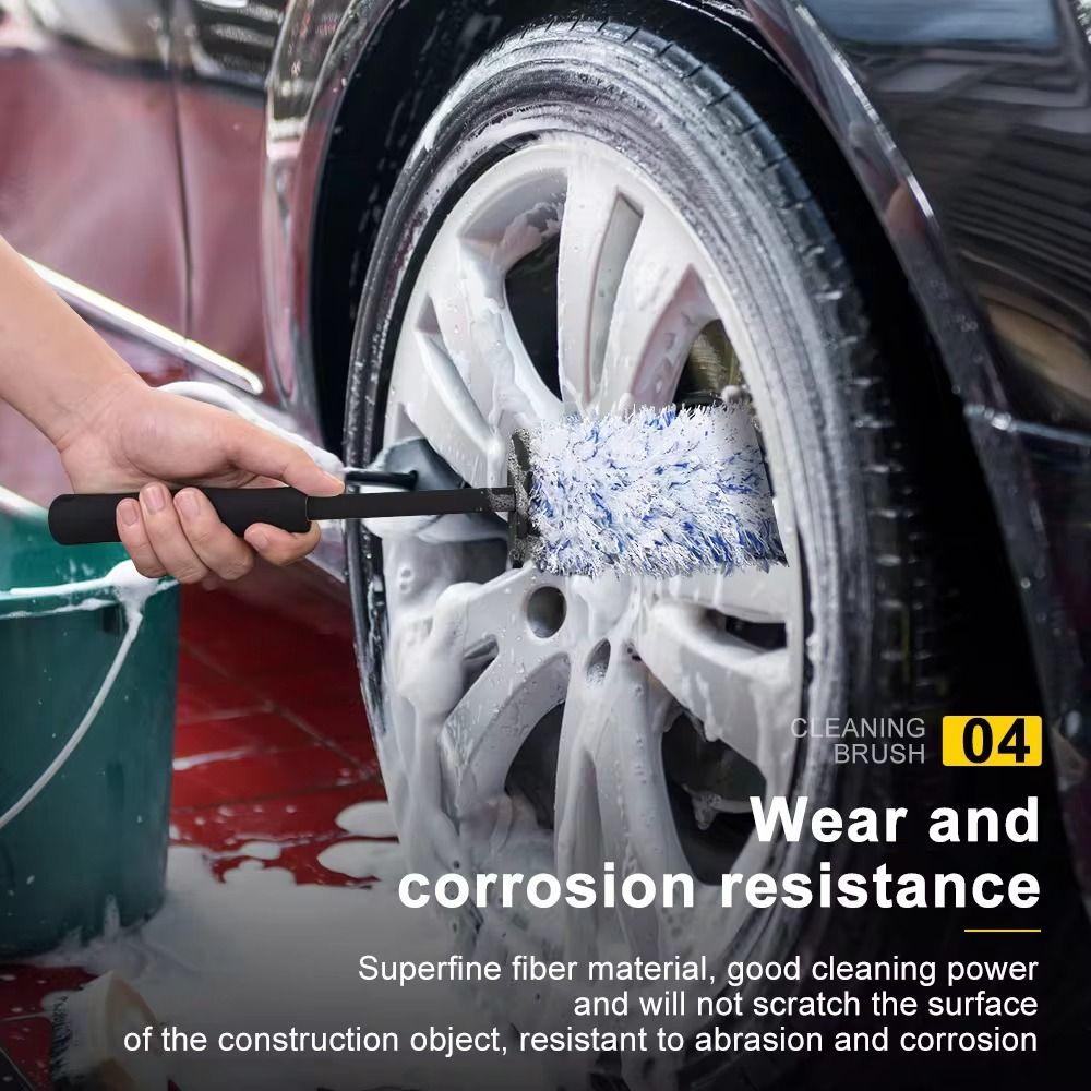 1Pcs Non-Slip Handle Tire Cleaning Brushes Easy To Cleaning Rims Spokes Auto Wash Glove