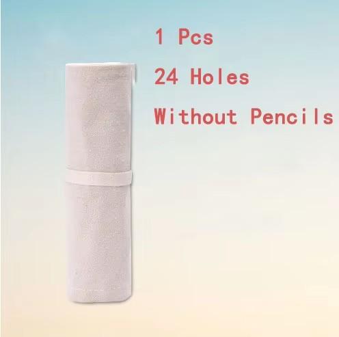 12/24/36/48/72 Hole Colorful Cloth Pencil Case Stationery Pencil Storage Bag Pencil roll School Student Supplies Paint Brush Bag