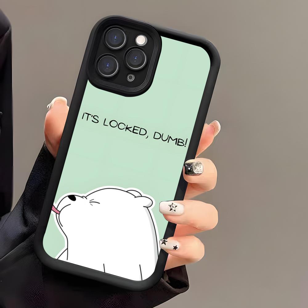 Ice Bear Phone Case For IPhone 17 Air 16 E 15 14 Plus 13 12 11 Pro Max Black Sky Eye Stepped Protective Case
