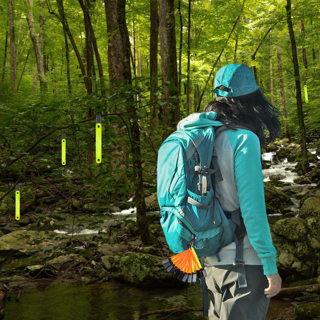 12Pcs/pack Reflective Trail Markers High Visibility Trail Markers Reflective Trail Marker Clip for Tree Stand Hunting