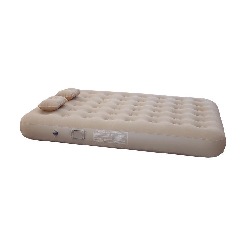 One-Key Auto-Pump Inflatable Double Mattress – Elevated, Thick, Dual-Use Flocking Bed for Indoor/Outdoor Use