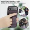 FIERRE SHANN 024 For iPhone Air Case Card Holder Kickstand Waxy Texture Leather + TPU Phone Cover