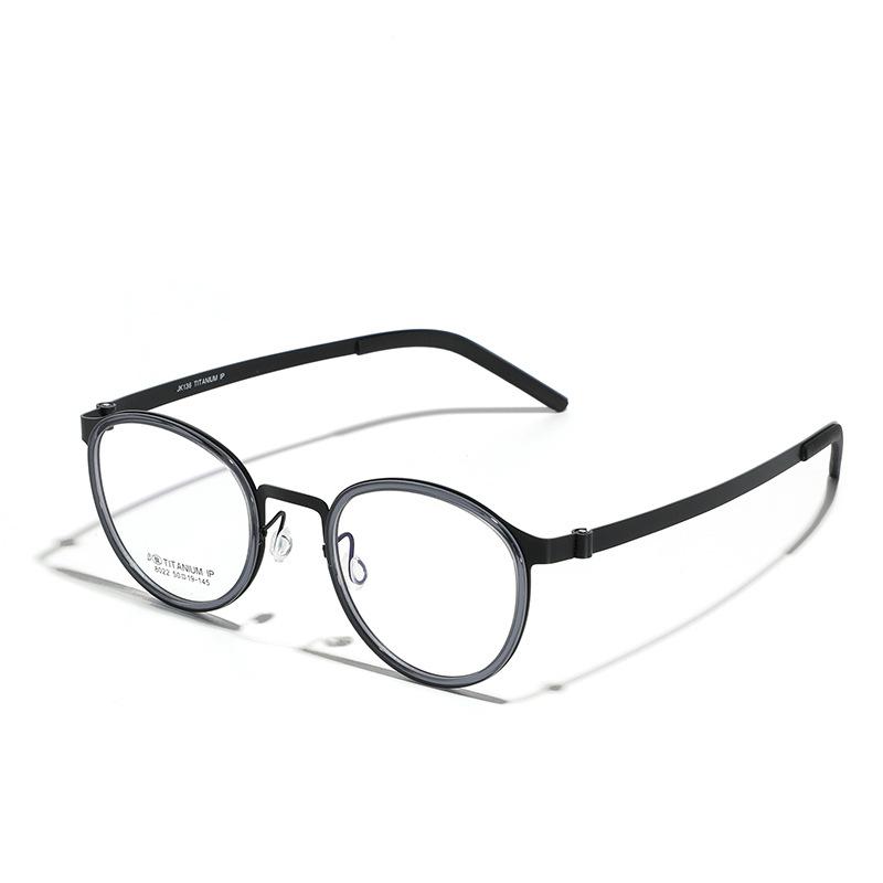 Glasses Plate Glasses Men'S Frame Light Blue Light Retro Prototype Metal Titanium Flat Glasses Women