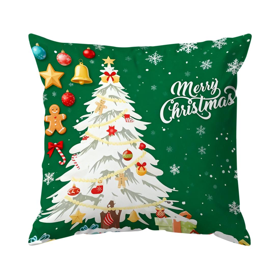 

Christmas elk and snowman Cushions Pillowcase Polyester Cushion Cover Throw Pillow Sofa Decoration Pillowcover Home Decor 450*450mm