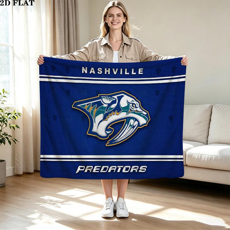 Nashville Predators Print Flannel Blanket High Quality Warm Comfortable Cover for All Seasons Perfect for Gifts Home Decor