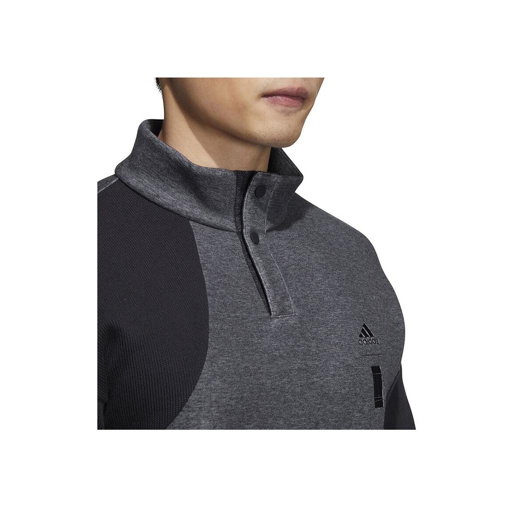 Adidas Colorblock Stand Collar Long Sleeve Sweatshirt Men Tops Black HY5847