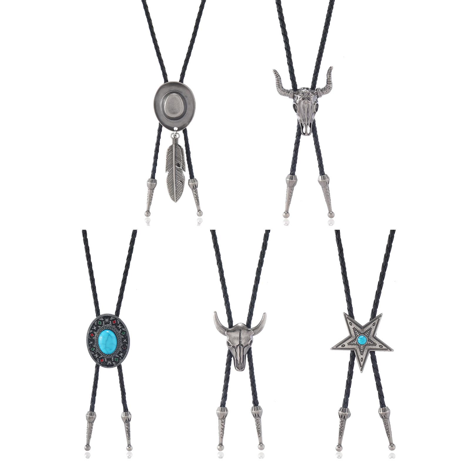 

Винтажный вестерн ковбойский галстук-боло роговой галстук панк-ожерелье аксессуар для костюма галстук-боло вестерн