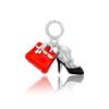 Pure Silver 925 Bracelet for Women Fashion Jewelry with High Heels Sandals Pendant Beads Original Charms