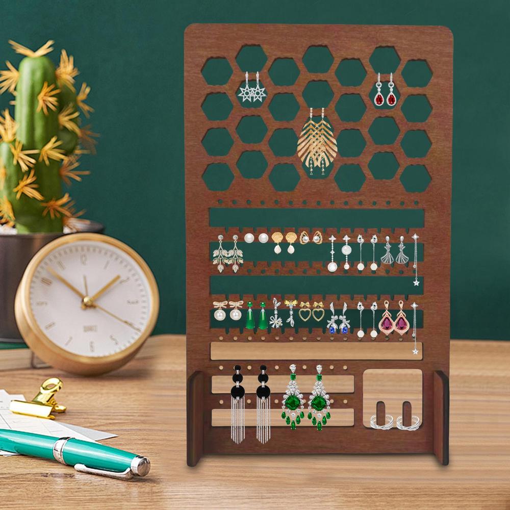 Wood Jewelry Display Earring Card Display Holder Stand Stand Wooden Versatile Countertop Rack For Jewelry And Other Small