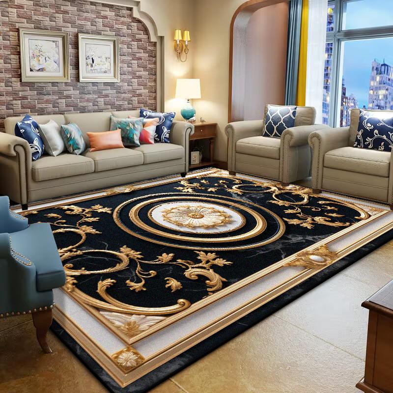 Modern Gold Bedroom Carpet Washable room decoration Light Luxury Large Room Rugs Non-slip Lounge Rug Parlor Coffee Tables Mat