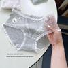 10A Antibacterial Korean Lace Sexy Girl's Cotton Panties with Silk Crotch - Mid-Rise Triangle Fit