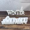 Winter Christmas Tree Silicone Mold 3D Winter Word Sign Resin Mold Cement Gypsum Mold DIY Table Decoration Home Decor