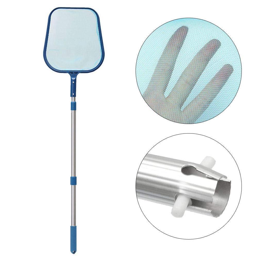 Telescopic Pool Skimmer Tool with Shallow Net and Aluminum Pole for Leaf Retrieval