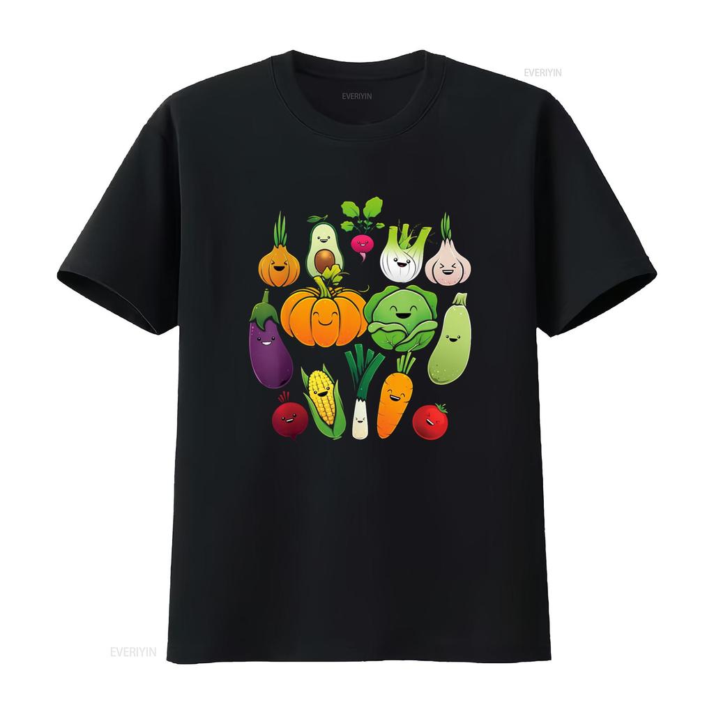 Cute Vegetable Art Healthy Veggie Vegan Gardening T Shirt Vintage Washed Fashion Homme Comfortable Versatile Stylish Stretched