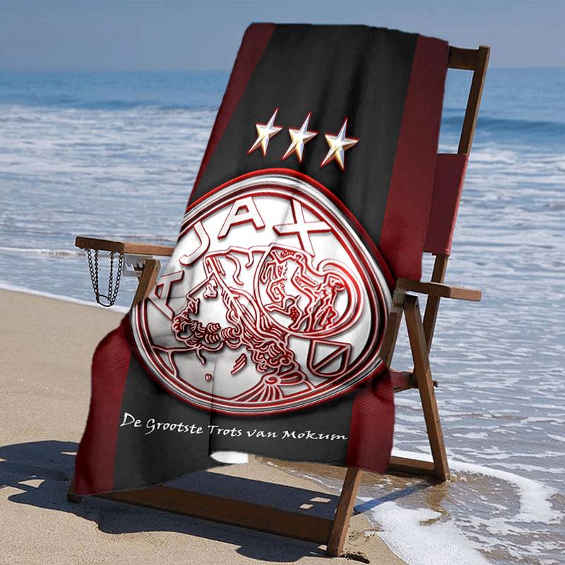 proof beach towel with AFC Ajax pattern - soft,absorbent,quick-drying,machine washable - perfect for swimming,camping,bathing