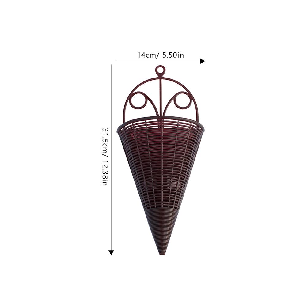 3 Pcs Imitation Rattan Wall Hanging Flower Basket for Storage Orchid Planter Woven Pot Wood Wall-mounted Baskets Decor Pp