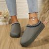 Fashion Women's Winter Snow Boots Fleece Lined Fur Thick Bottom Shoes Half Slip On Booties Warm Comfortable Round Toe Booties