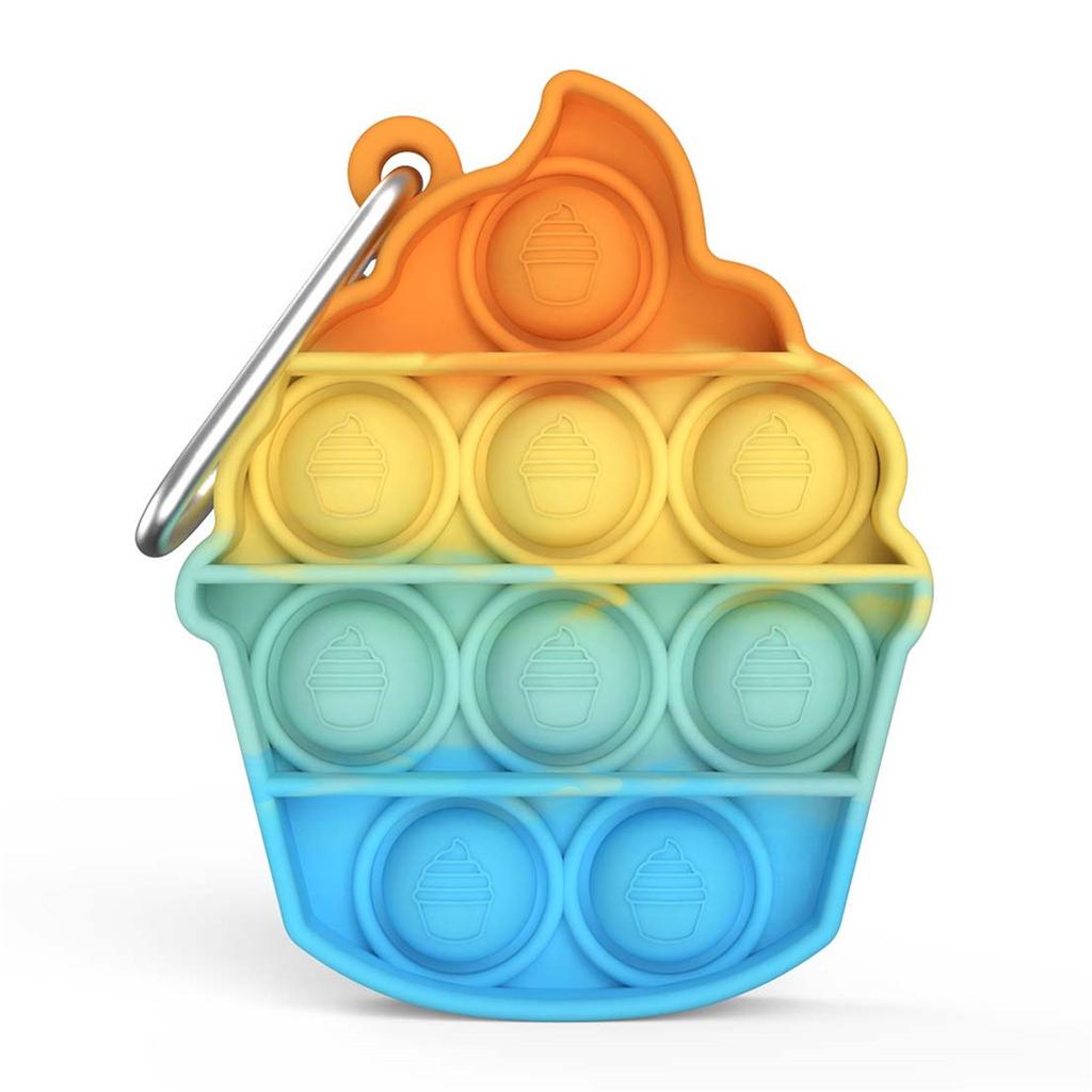 Roztomilý tvar cupcaku Push Pops Bublinková senzorická hračka Klíčenka Autismus Mačkací Hračky na uvolnění stresu pro dospělé Děti Úleva Zábavná Pop-it Fidget Hračky Dárky