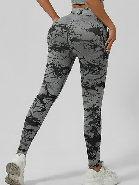 Seamless Tie-Dye Yoga Set: Beautiful Back Sports Bra & High-Waist Peach-Lifting Leggings for Women