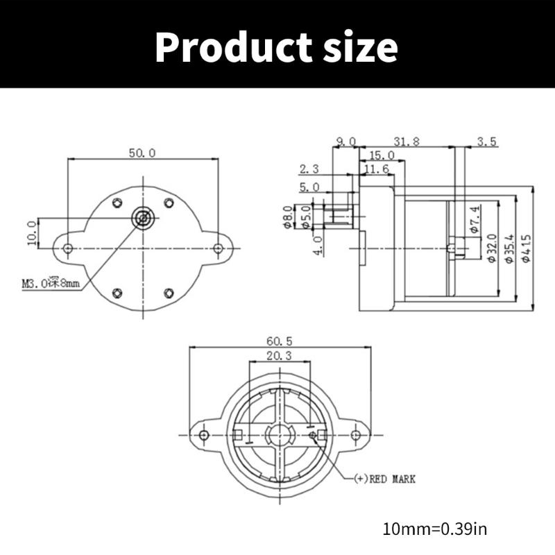DC12V Motor Hohe Effizienz 4mm Wellendurchmesser Niedrige Drehzahl Geringes Rauschen für Mobiltelefon-Displays