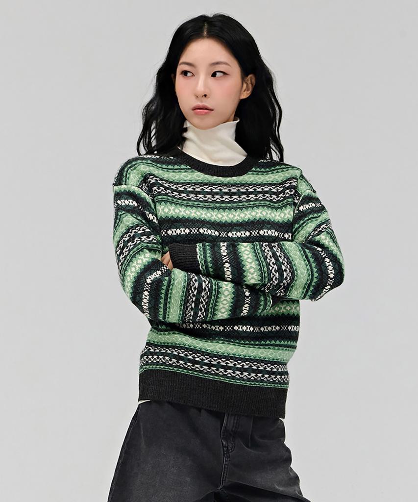 CHASECULT Women'S Multi-Pattern Sweater - Green