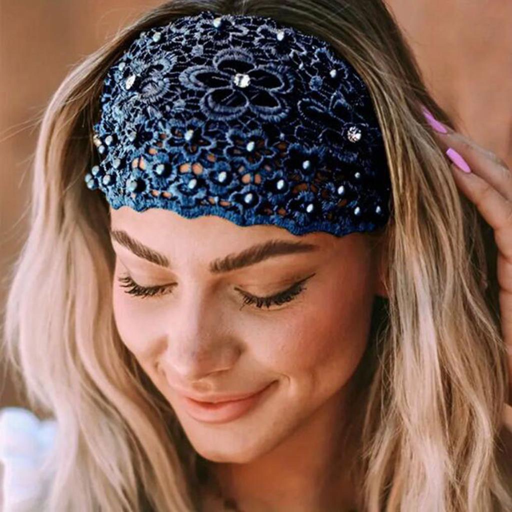 Beadwork Flower Hair Hoop for Women Elegant Flapper Costume Headband Nonslip Fascinator Hairband for Masquerades Event