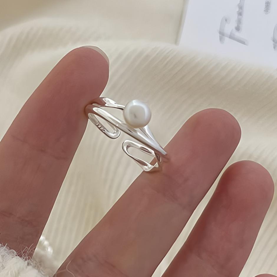 PANJBJ 925 Sterling Silver Golden Flower Rings For Women Drip Glaze Plant Irregular Adjustable Sweet Jewelry Gift Dropshipping