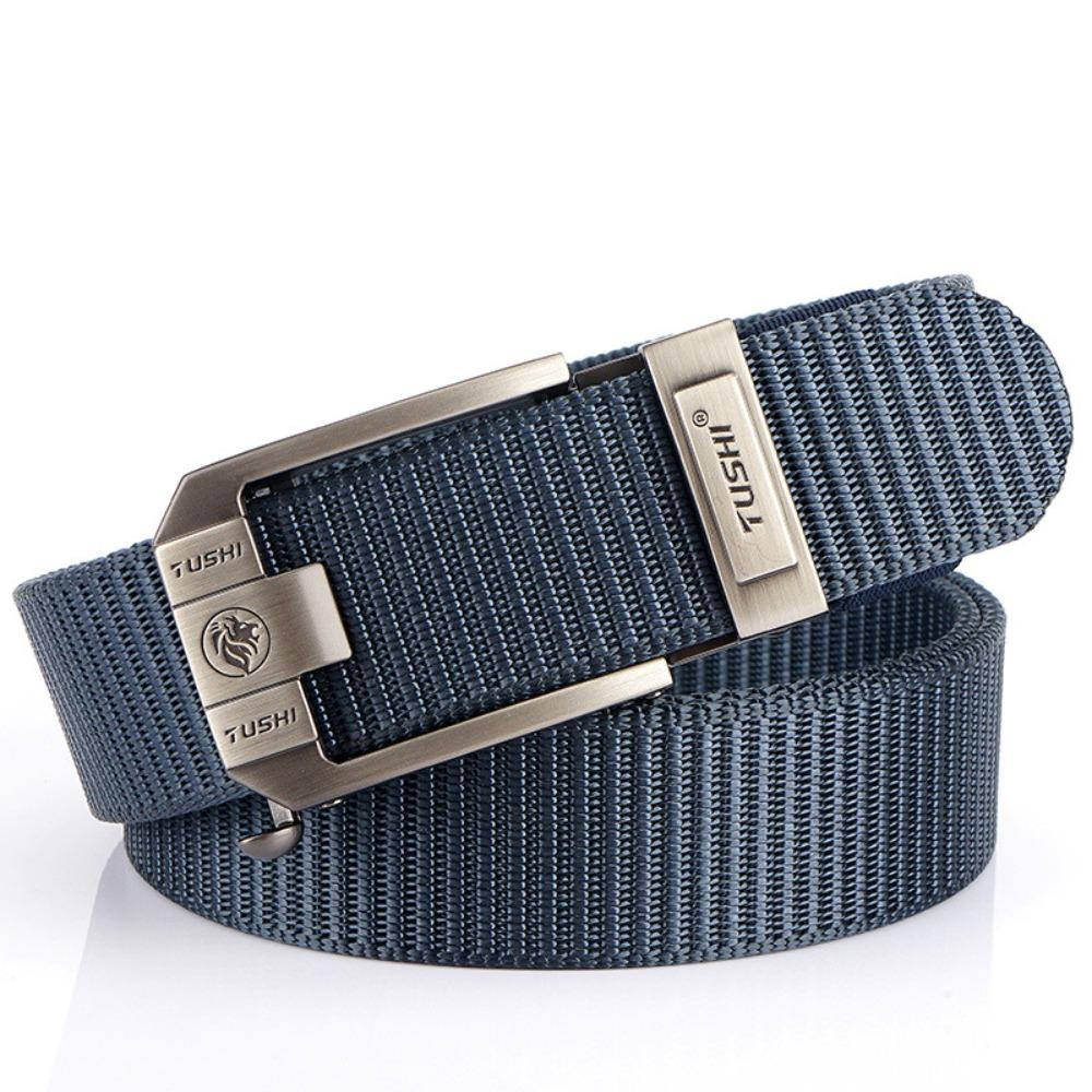 Versatile Men Nylon Zinc Zinc Alloy Belt Retro Letter Casual Belts Fashion Pin Buckle Belt  Jeans Matching