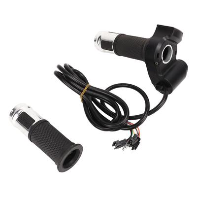 2 PCS Electric Bike Throttle Handle Speed Control Handle Grip with 4 Lights 3 Speed Switch Bike Retrofit Accessories