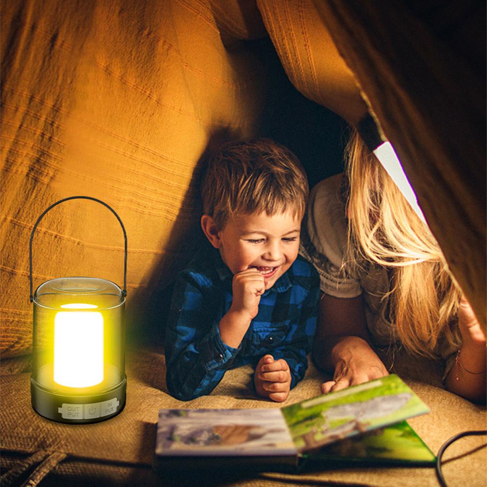 Lampe de Camping Portable multifonctionnelle, veilleuse d'extérieur, charge de Type C et sortie USB