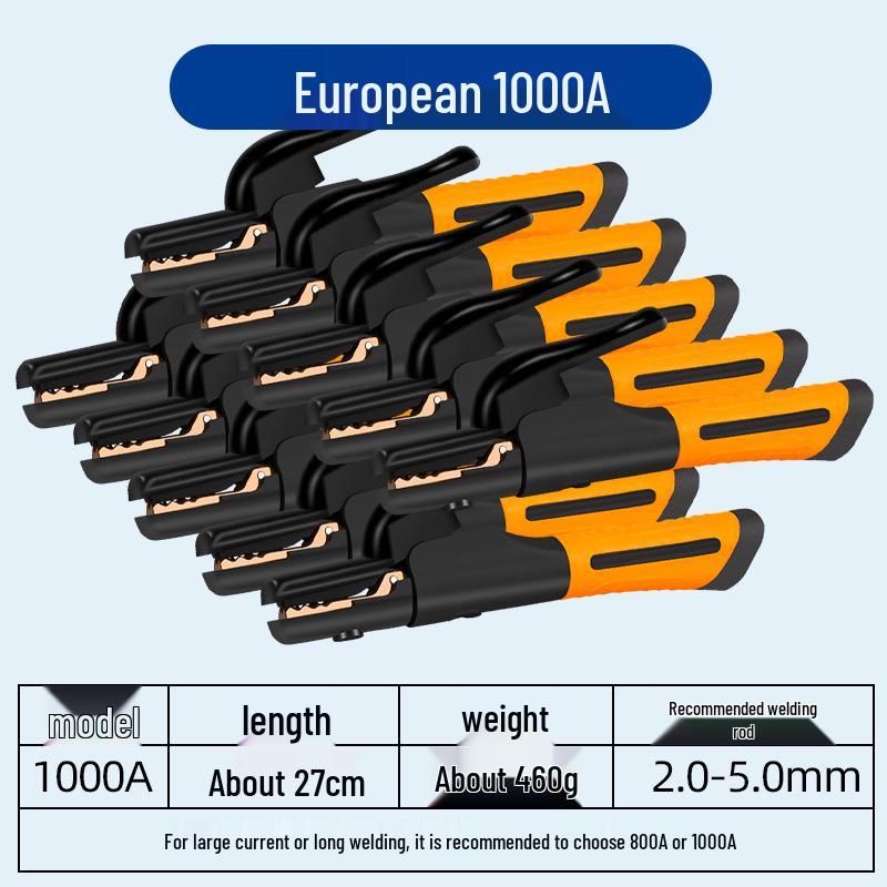 Durable 800A Copper Welding Pliers & Non-Scalding 500A Industrial Welding Holder - European Style