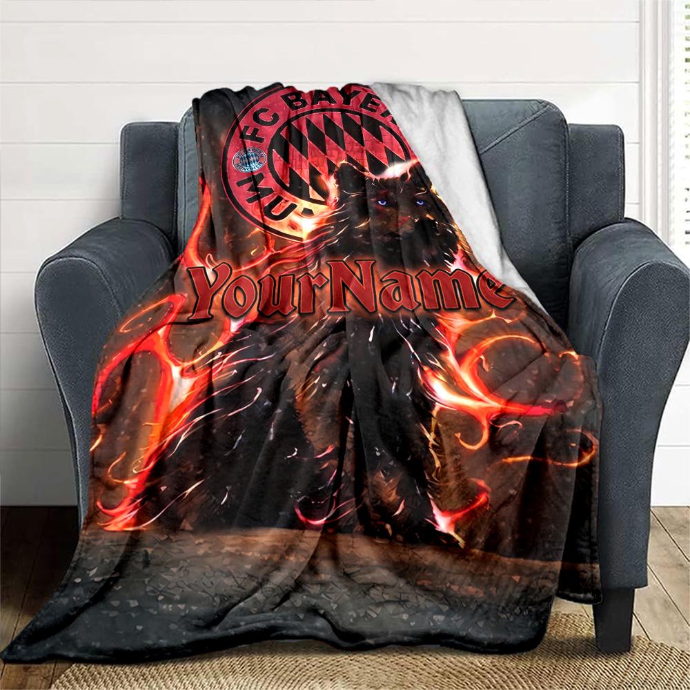 Bayern Munich Customize Your Name Blanket Multi-purpose Customizable Blanket Soft Warm Cozy Throw For Home Decor Living Room Office Chair Office