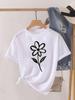 (Asian Size) T Shirt Lady Female Top Fashion Flower Cute 90s Graphic Short Sleeve T-shirts Casual Printed Clothing Women Tee