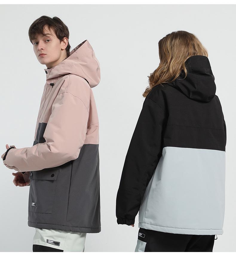 Reflective Women's Ski Suit: Warm, Waterproof, and Colorblock Design with Night Light Hoodie