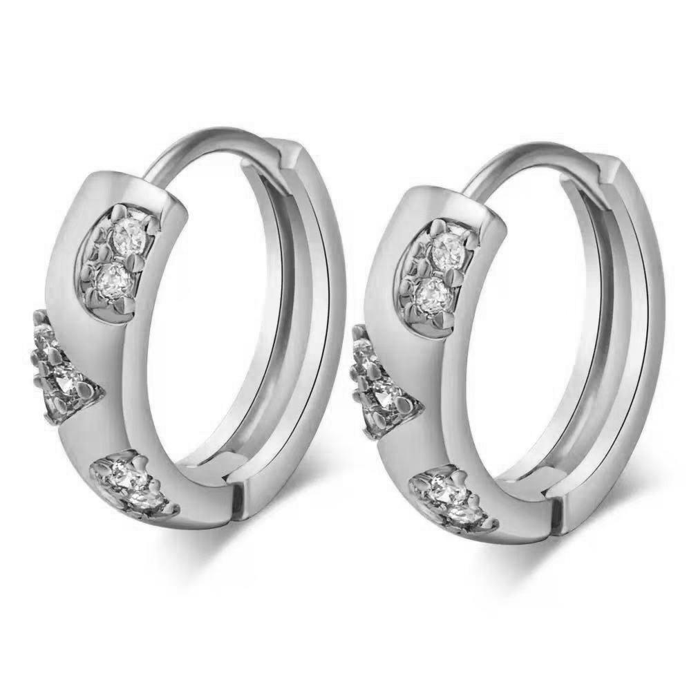 Vintage Minimalist Micro Paved Zircon Huggie Earrings For Women Fashionable Personalized Versatile Ear Jewelry